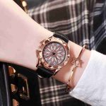 Time to run women's belt watch foreign trade potential fashion gold shell diamond-encrusted ladies watch-ZX-010 - Image 2