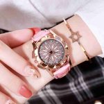 Time to run women's belt watch foreign trade potential fashion gold shell diamond-encrusted ladies watch-ZX-010 - Image 4