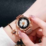 Fashion little daisy watch Korean version of ins wind magnet mesh belt ladies watch-ZX-009 - Image 3