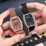 Internet celebrity new European and American style watch square fashion magnet stone mesh belt quartz watch-ZX-008 - Image 2