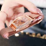 Internet celebrity new European and American style watch square fashion magnet stone mesh belt quartz watch-ZX-008 - Image 3