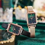 Mesh belt women's watch retro fashion small green watch malachite green plate watch-ZX-007 - Image 3