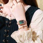 Mesh belt women's watch retro fashion small green watch malachite green plate watch-ZX-007 - Image 5