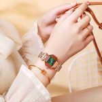 Fashionable exquisite light luxury waterproof ladies watch versatile rhinestone square steel band high-end ladies watch ZX-011 (Copy) (复制) - Image 5