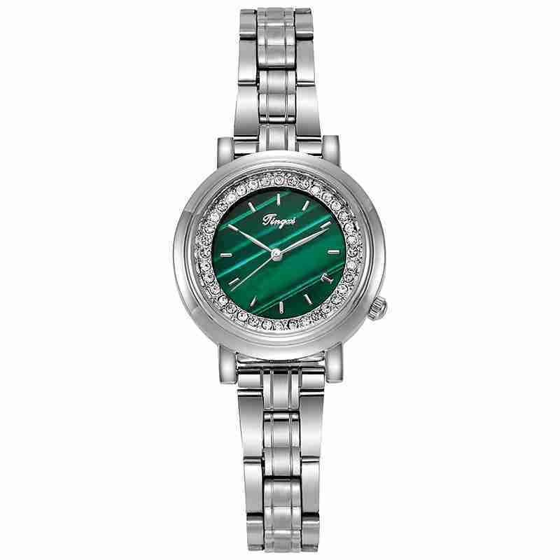 O1CN01QgYZXH1CthlUyQi0x_1924270139-0-cib.jpg New net red quartz movement watch ins retro style ladies wristband temperament steel belt watch small green watch disc-ZX-017 - Image 1