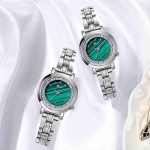 New net red quartz movement watch ins retro style ladies wristband temperament steel belt watch small green watch disc-ZX-017 - Image 2
